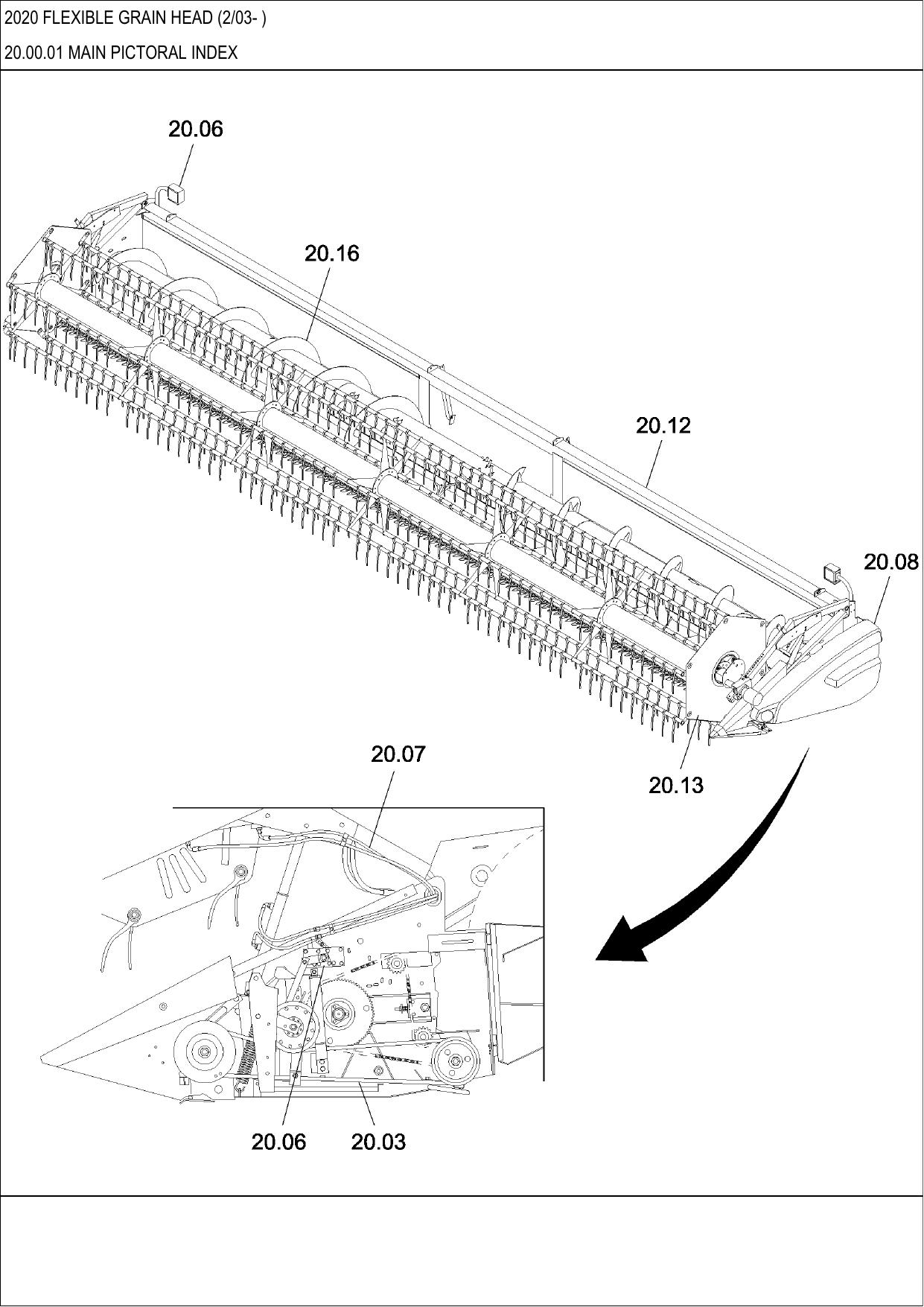 2020 FLEXIBLE GRAIN HEAD PARTS